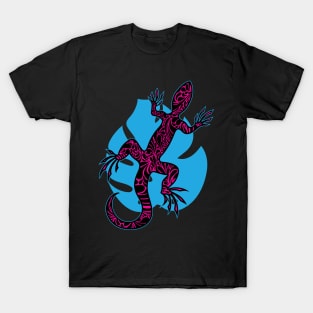 Pink Doodle Pattern Lizard T-Shirt